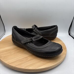 Clarks Ashland Avenue Mary Jane Shoes Womens Size 7M Black Leather Flat